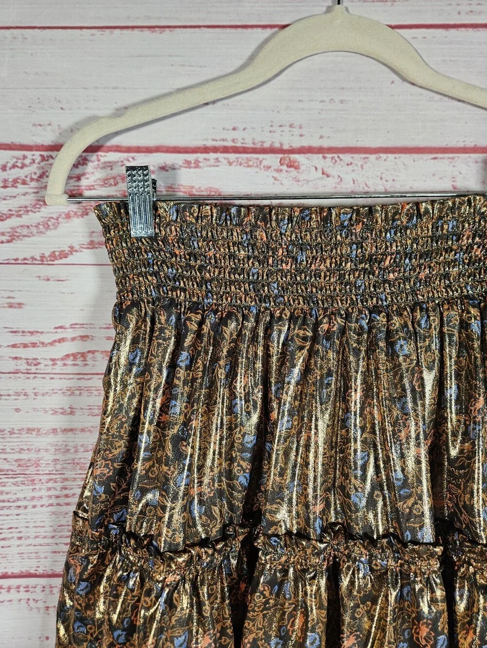 Free People Metallic Bubble Mini Skirt